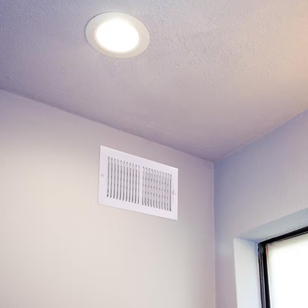 12 In. X 6 In. 2-Way Steel Wall/Ceiling Register, White