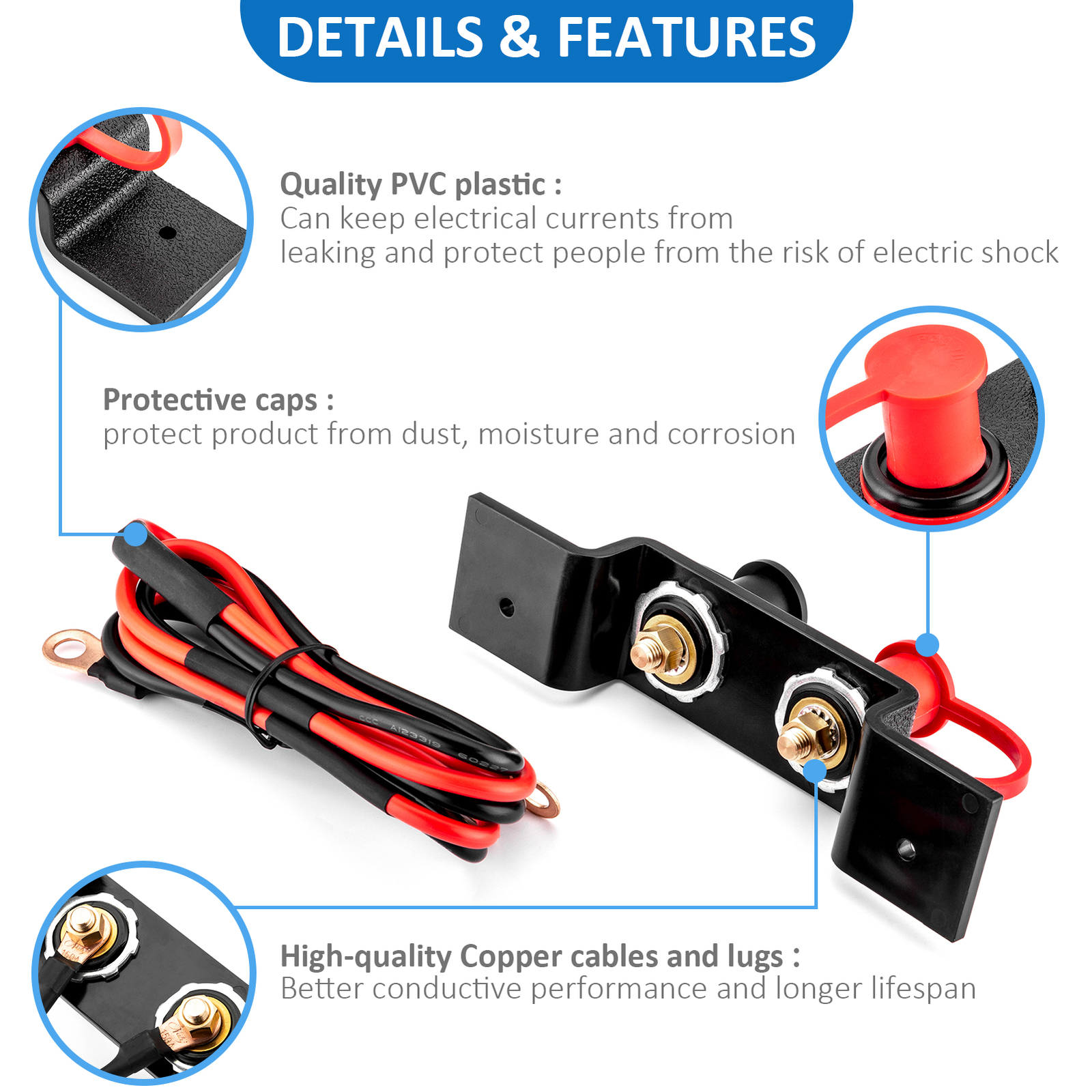 Battery Jump Post Remote Battery Terminal Relocation Kit for Polaris RZR PRO XP