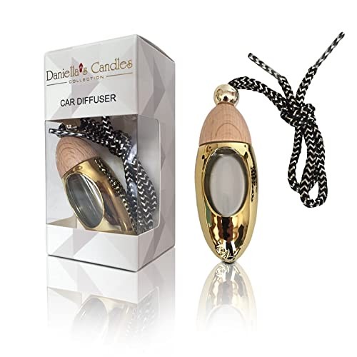 Daniella's Candles Car Air Freshener Hanging, Fragrance Oil for Car, Gold