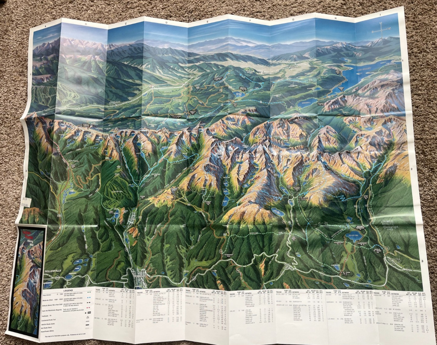1995 Indian Peaks Illustrated Hiking Map