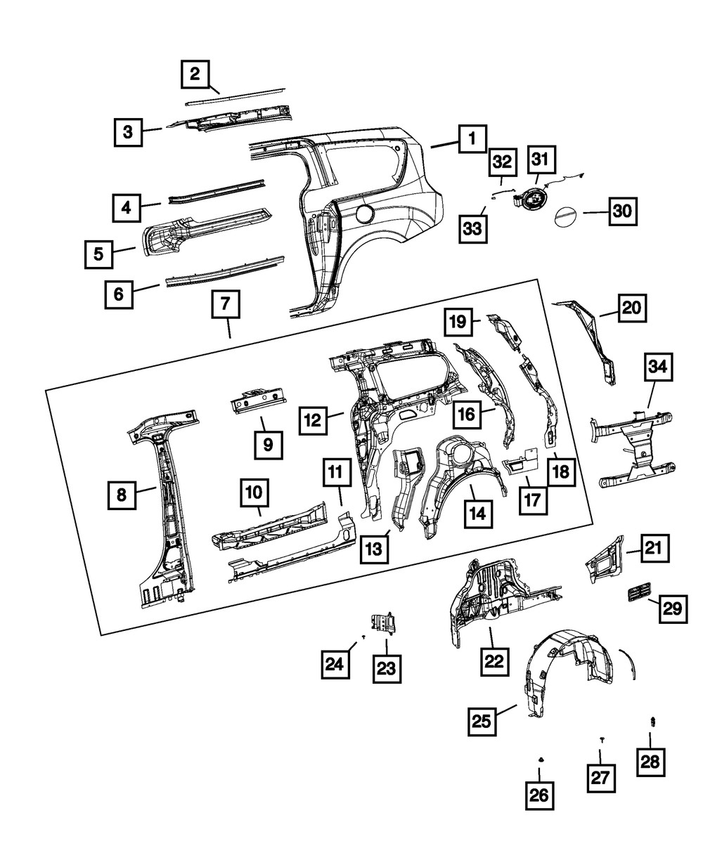 Genuine Mopar Quarter Panel Extension Left 68186363AC