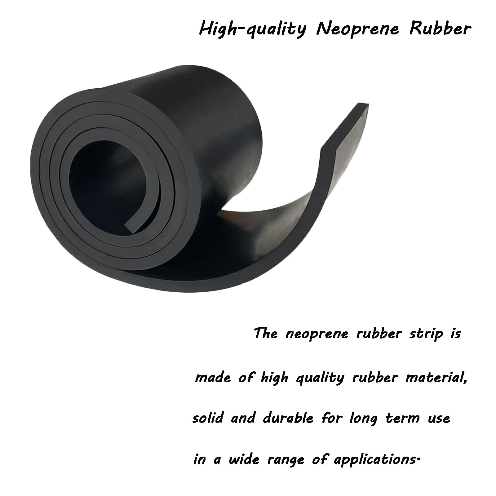 Thick Neoprene Rubber Strips 1/4 (.25)" Thick X 4" Wide X 3.3'Long, Solid Rub...