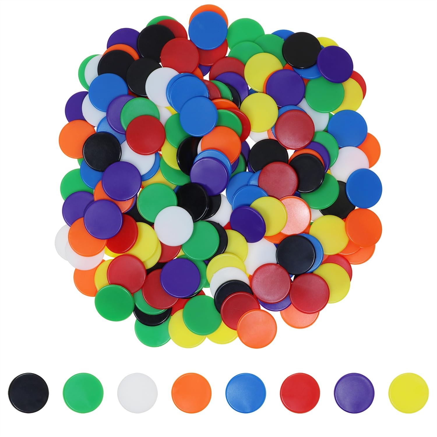 Shapenty 8 Colors 0.6Inch/15mm Small Plastic Learning Counters Chip Disks Cou...