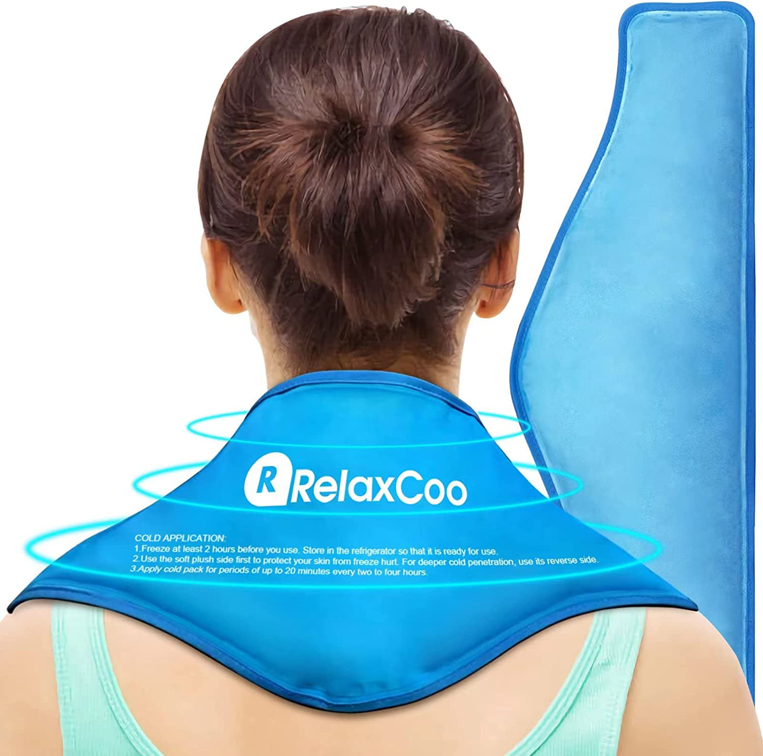 Neck Ice Pack Wrap, Reusable Gel Ice Pack for Neck Shoulders, Cold Compress Ther
