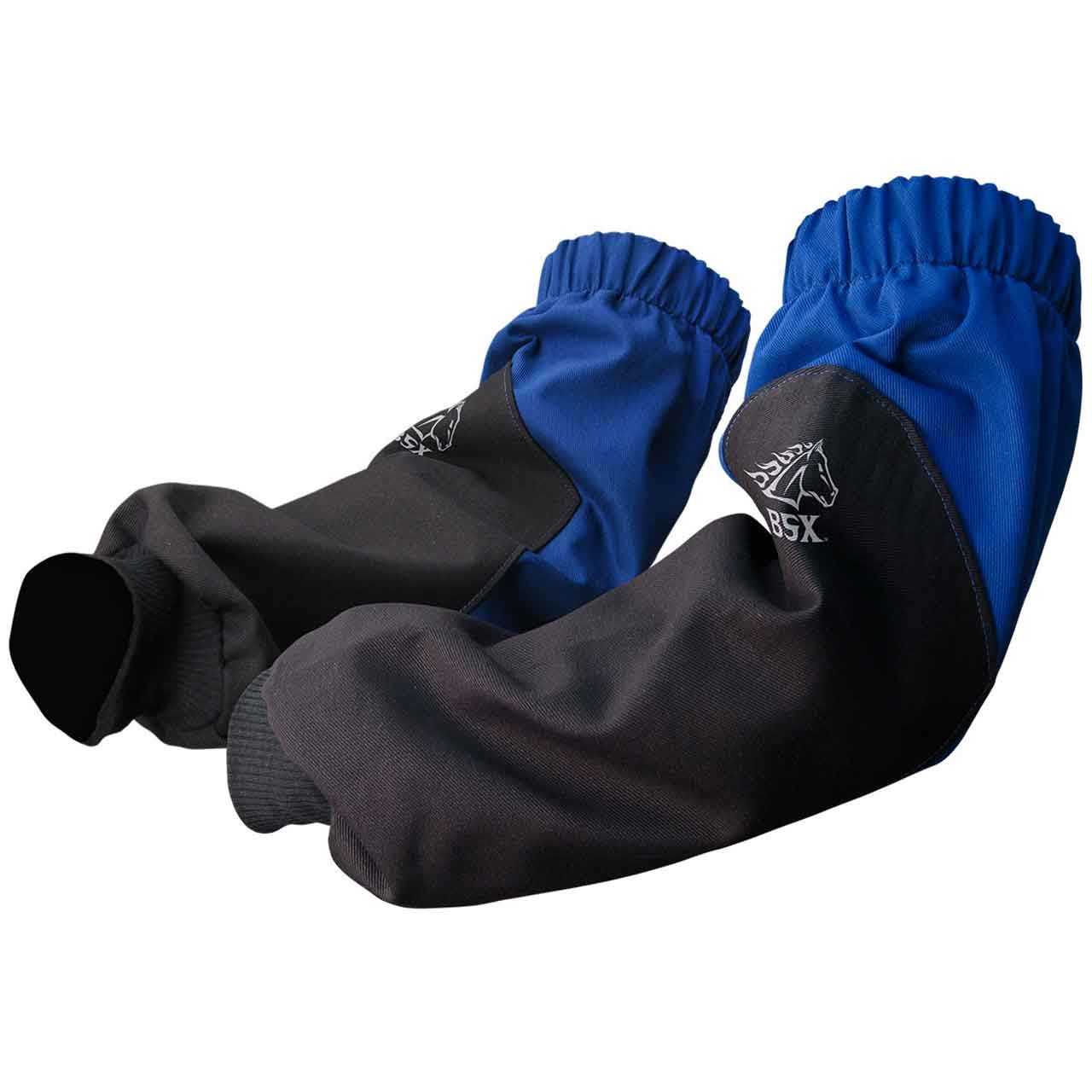 Black Stallion BSX BX9-19S-RB 9 oz. 19" Blue Flame Resistant Welding Sleeves
