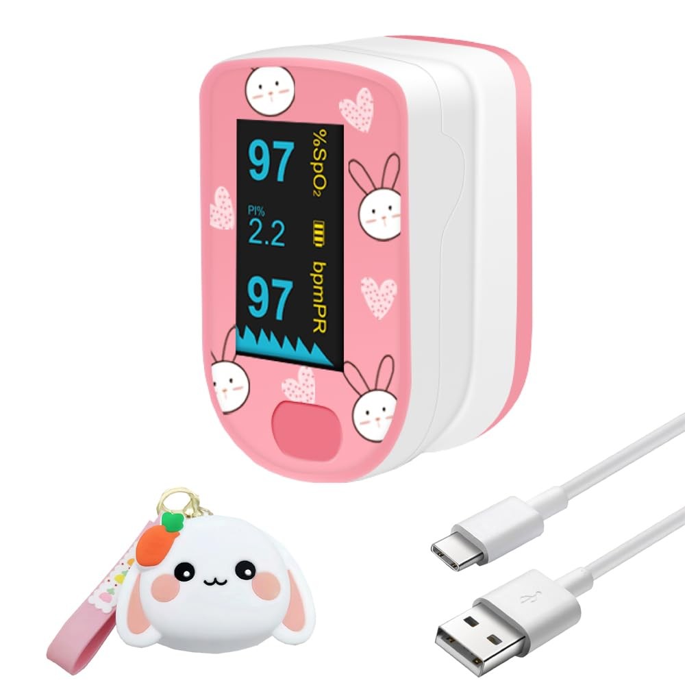 CRFISH Children Digital Fingertip Pulse Oximeter Blood Oxygen Saturation pink