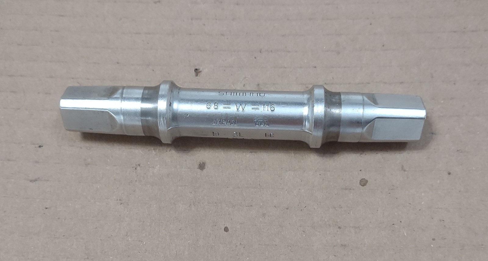 Shimano Silver Steel Bottom Bracket Axle 116 mm NOS Vintage Bike