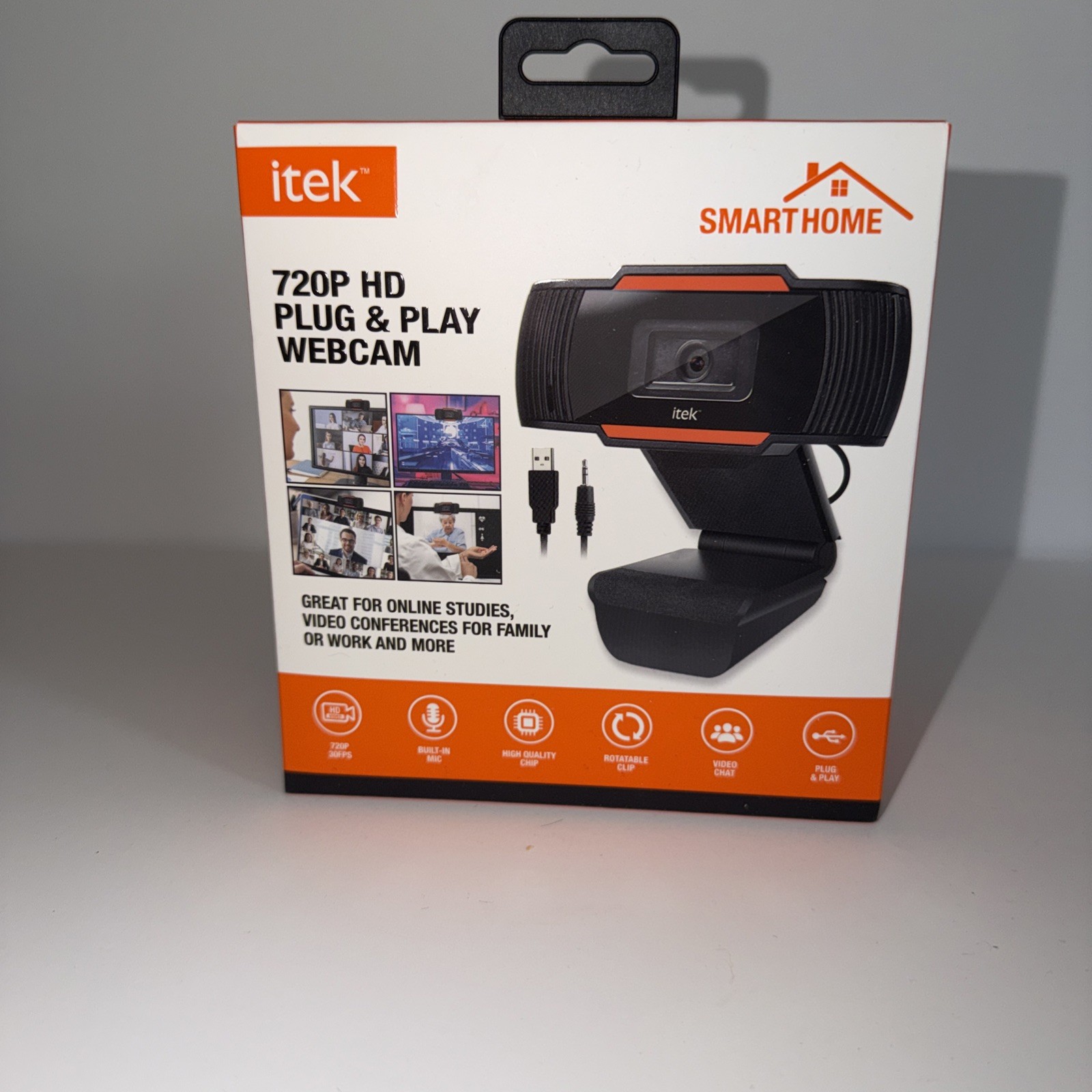 iTek Smart Home HD 720P Plug and Play Webcam w/ Built-in Microphone - 30fps