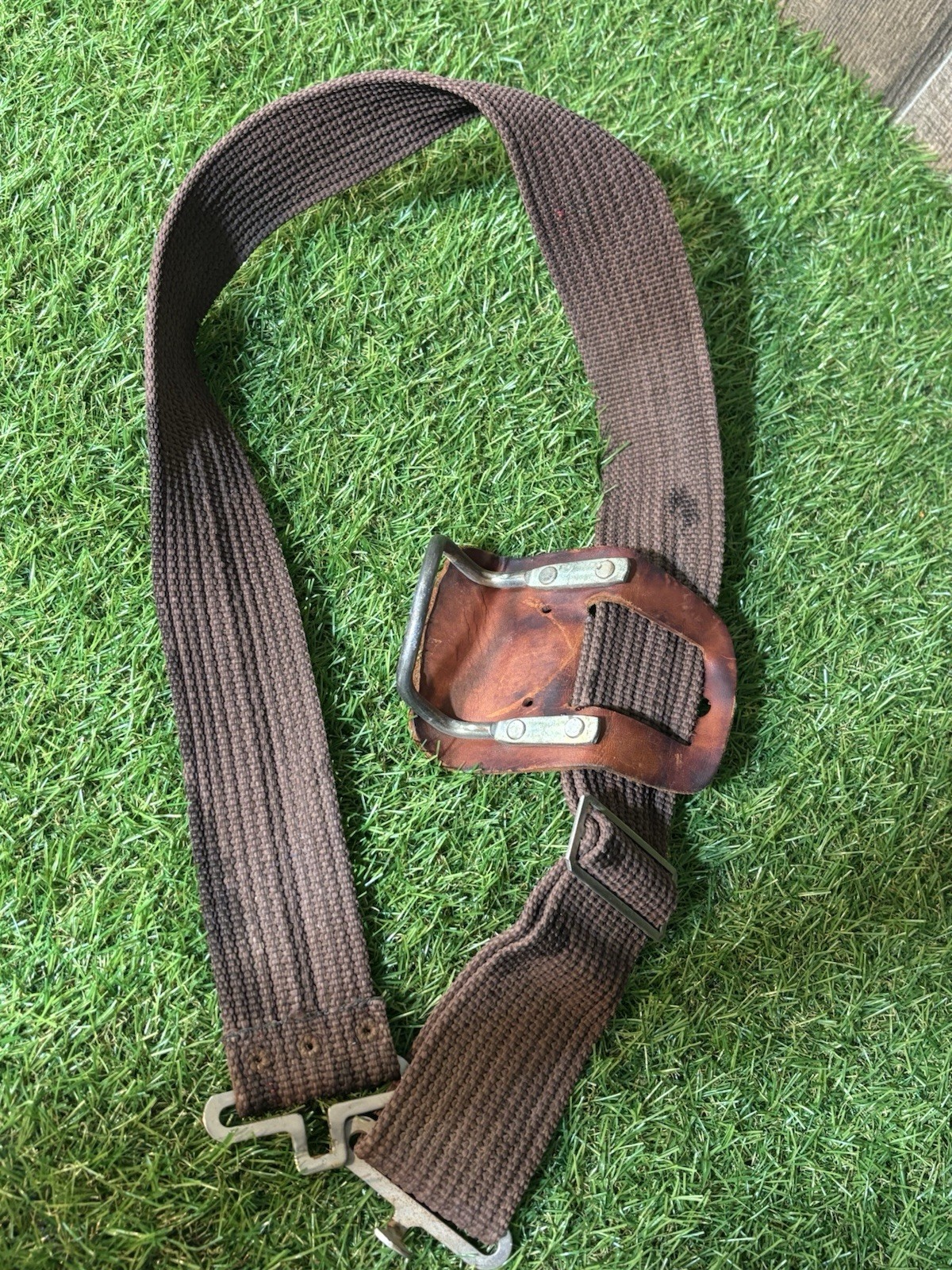 Vintage Leather Canvas Tool Belt Strap Lineman Climbing Gear Harness