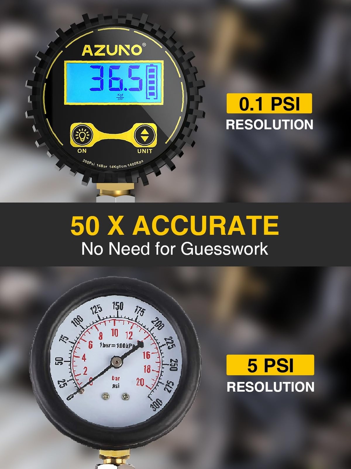 Compression Tester Automotive, Digital Compression Gauge 200 PSI for Petrol E...
