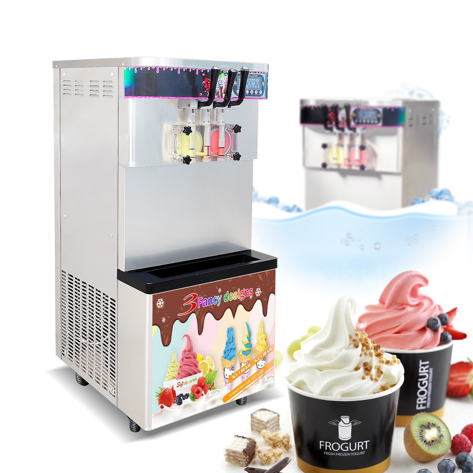 Commercial ETL 3 Flavors Soft ice Cream Machine,Yogurt Soft ice Cream Machine