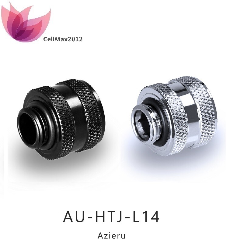 Azieru G1/4 Thread Compression Fitting Quadruple Seal Ring for 14mm OD Hard Tube