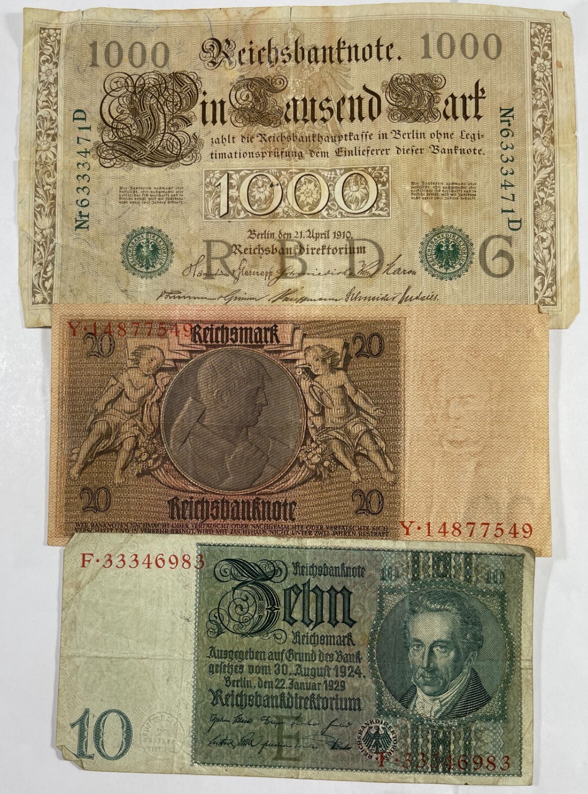 Germany 7 Diff. old notes mixed grades (#755)