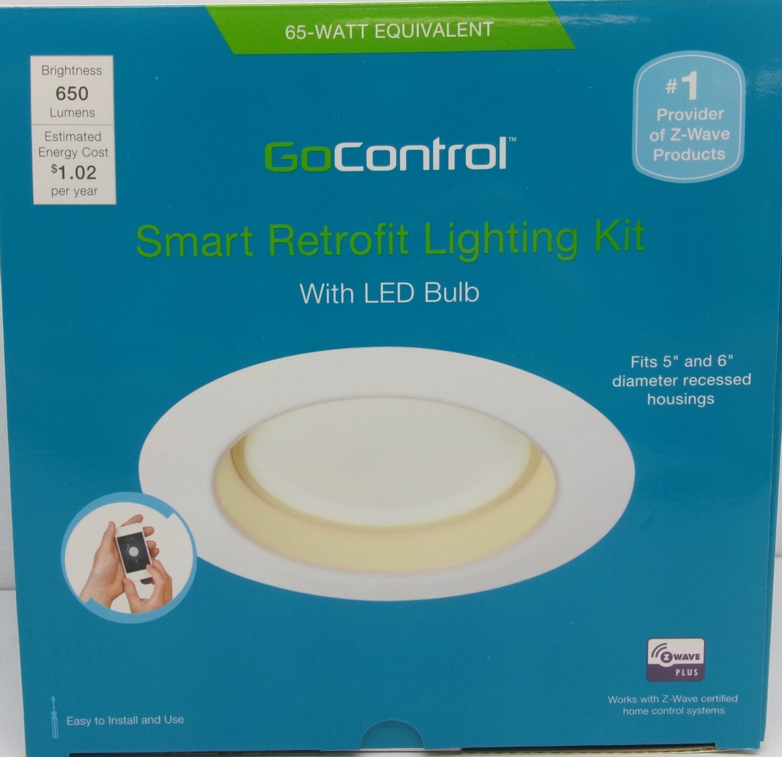 Lot of EIGHT (8) GoControl Smart Retrofit Lighting Kit LB65R6Z-1 Warm White  NIB