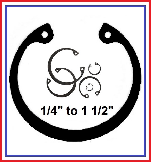 INTERNAL RETAINER, HOOK & SNAP RINGS  (QTY. 4)  1/4" to 1 1/2" SHIPPED VIA USPS
