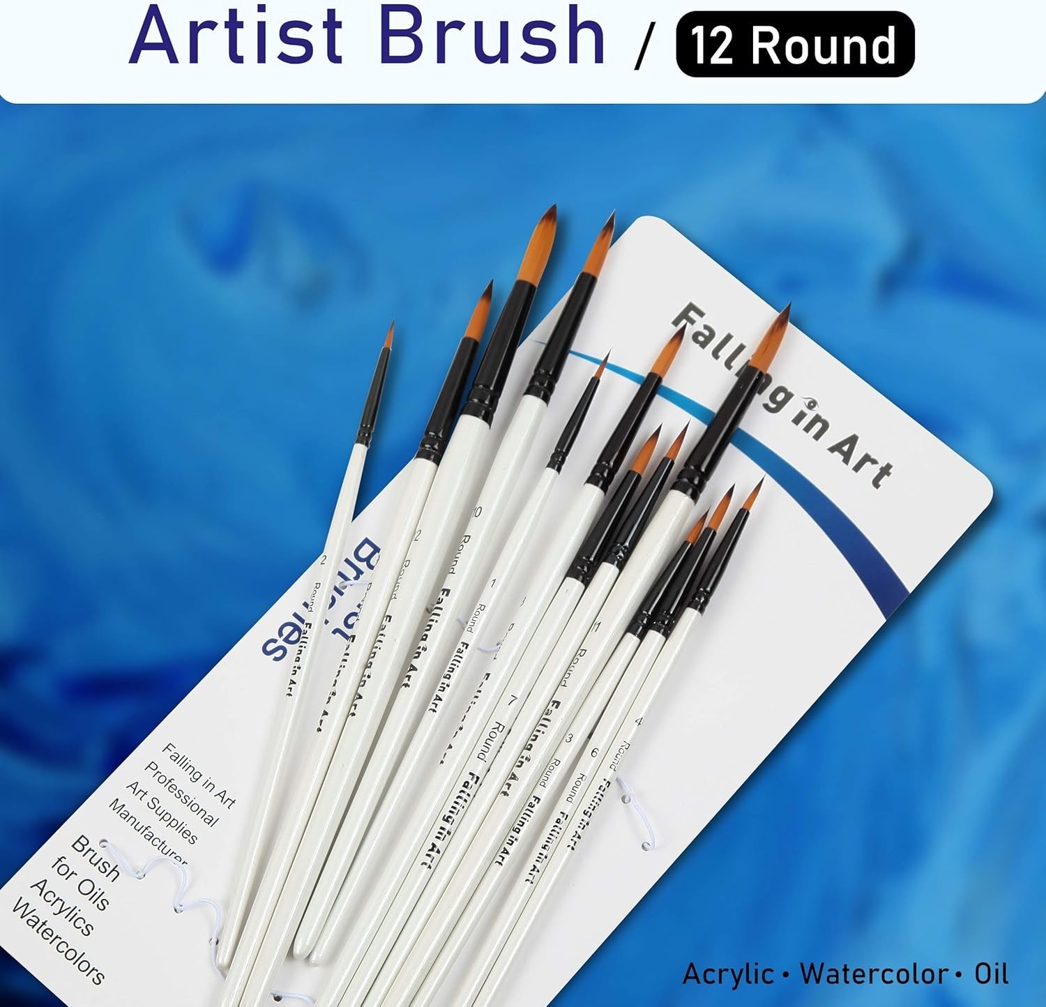 Superior Quality Round Nylon Paint Brushes - Perfect for Watercolor & More