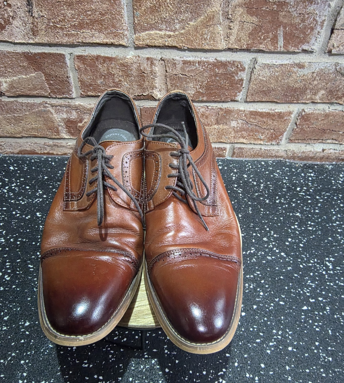 Stacy Adams Cap Toe Oxford Brown Leather Dress Shoes Mens 10.5M