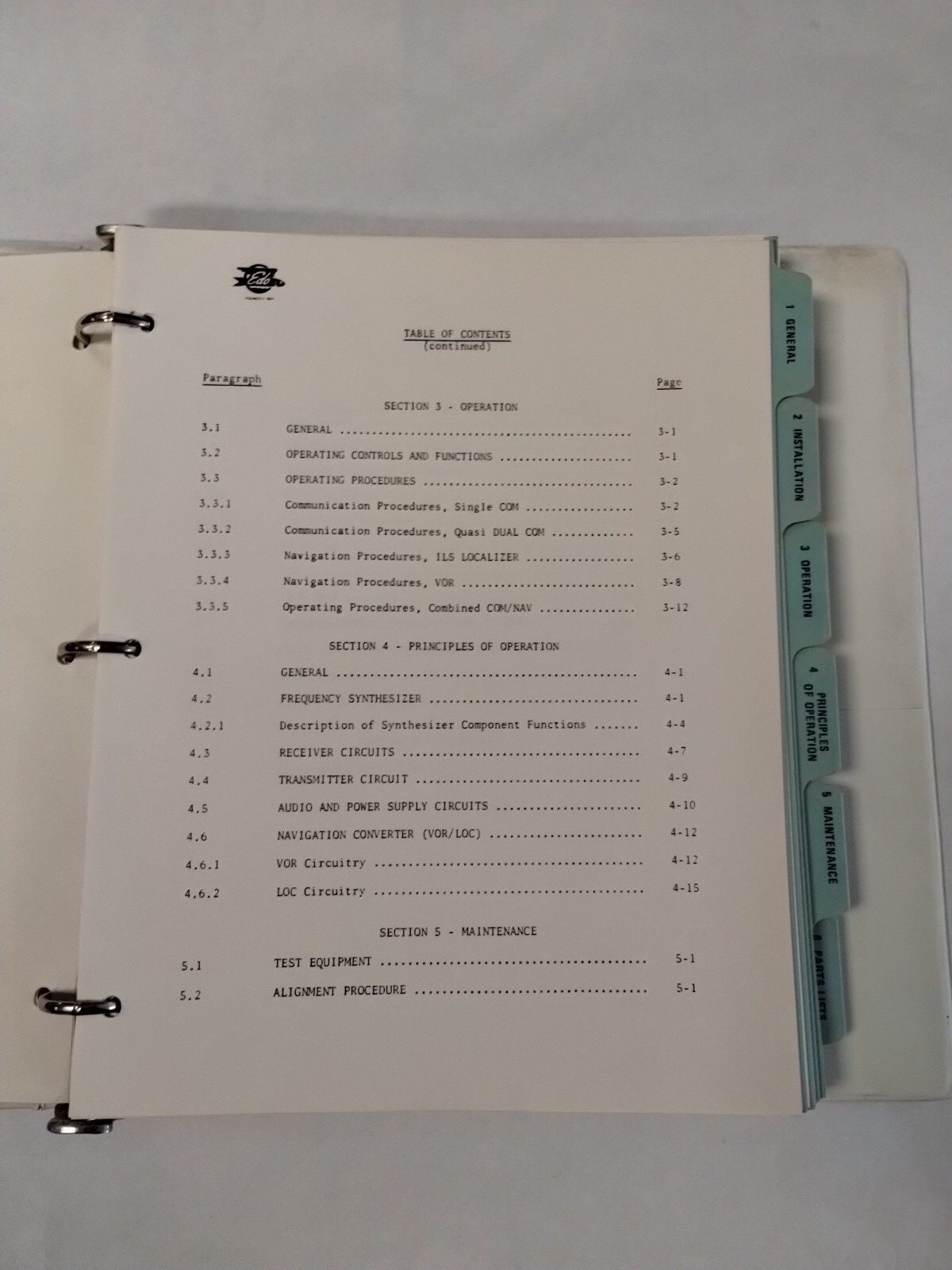 Edo-Aire RT-553, RT-553A NAV/COM System Technical Manual-Original