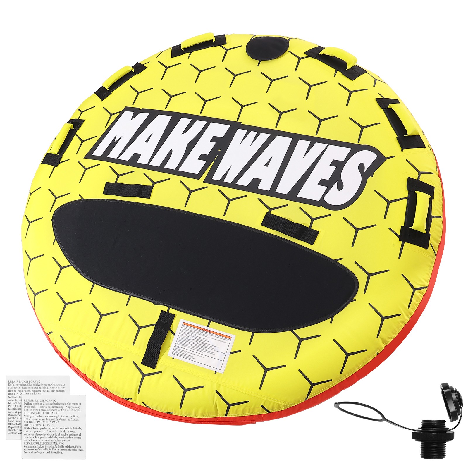 Uimoso Inflatable Towable Tube for Boating 1-3Rider 63in Round Water Sport Beach