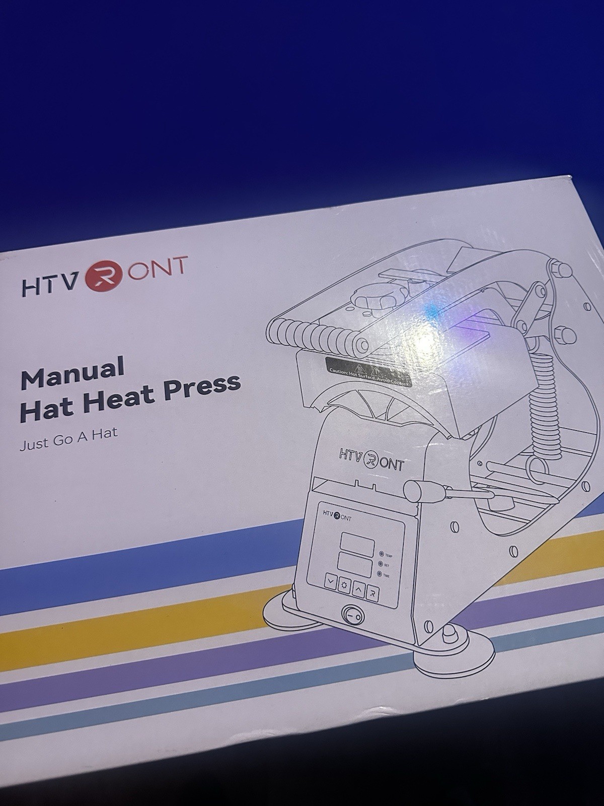 HTVRONT Hat Heat Press Machine for Caps, Vinyl Transfer or Sublimation, Blue