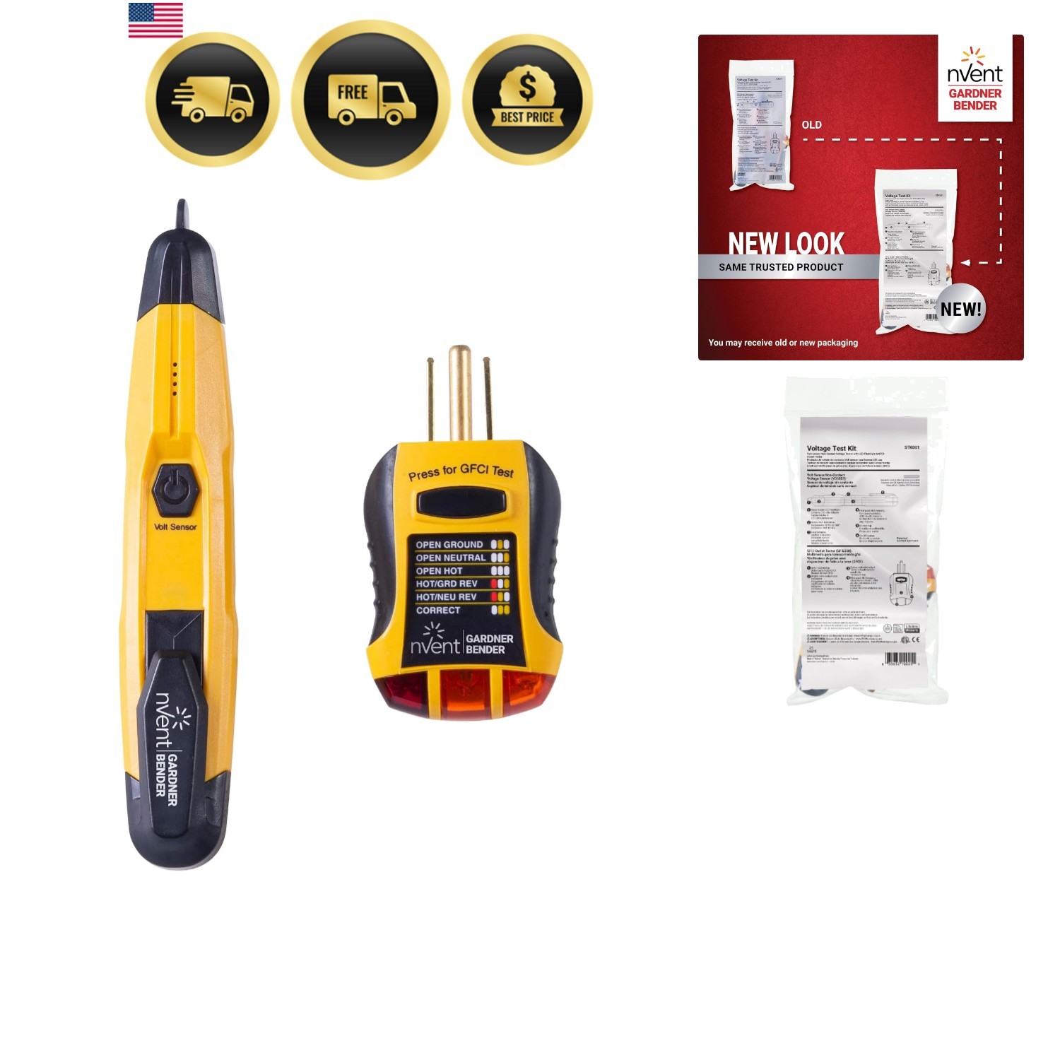 Instruments Non-Contact Voltage Tester VD6504 & GFCI Outlet / Receptacle Test...