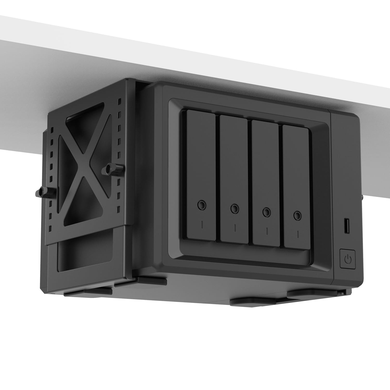Adjustable Under Desk PC or NAS Mount Bracket Holder，Compatible with Desktop ...