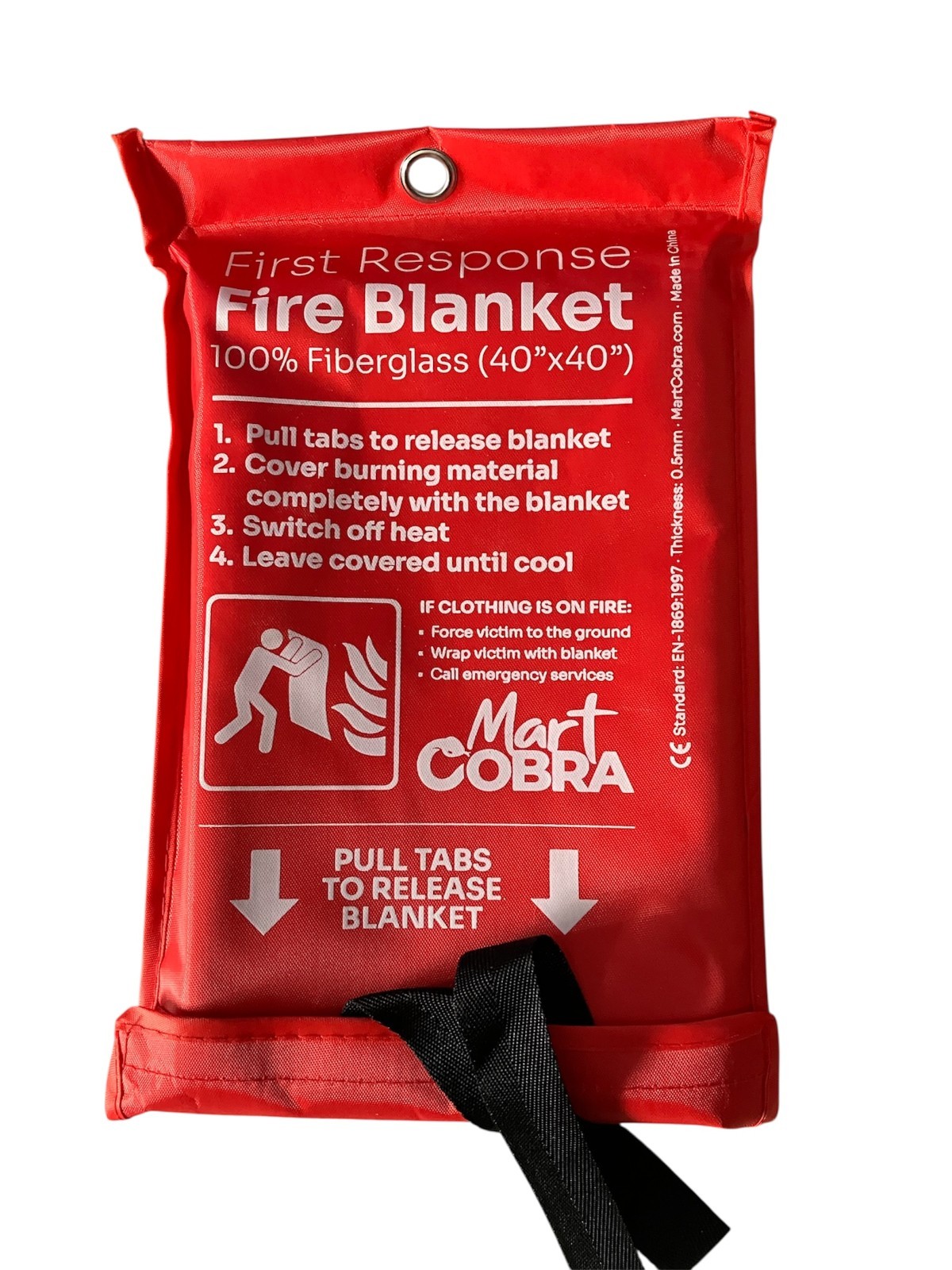 Mart Cobra Emergency Fire Blanket for Home and Kitchen - 1 Pack - Fire Blanket