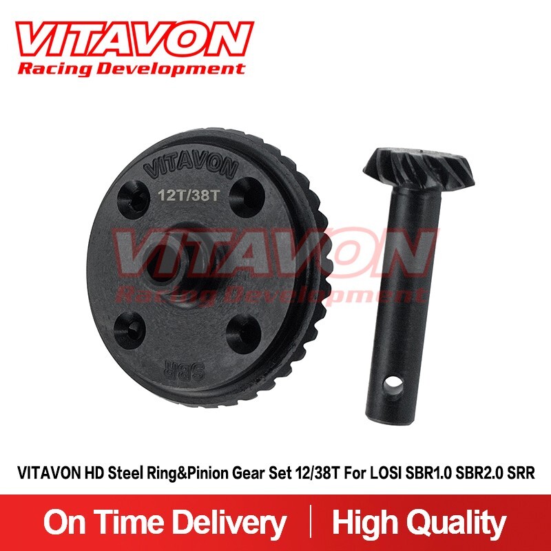 Vitavon HD Steel Ring&Pinion Gear Set 12/38T For LOSI Super Baja Rey 1.0/2.0 SRR