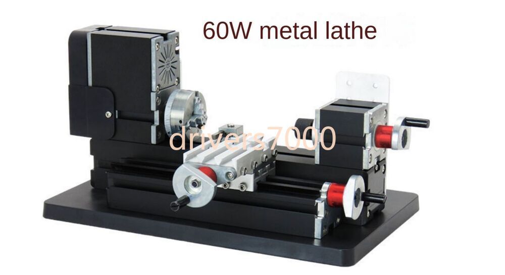 High Power Mini Metal Lathe Soft Metalworking Woodworking DIY Model Making 60W