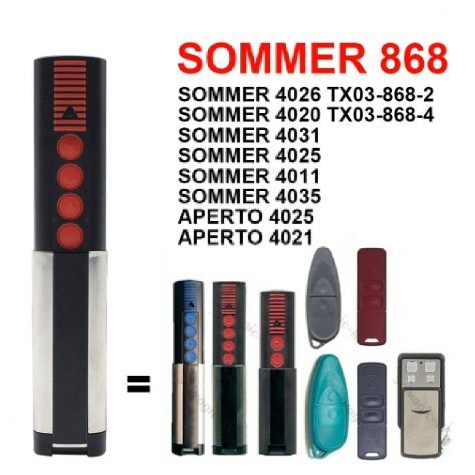 Henderson Sommer 4020 Gate Garage Door Remote Control Fob TX03-868-4 4020V000