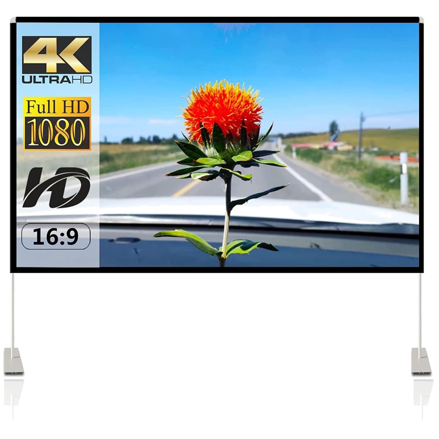 Wide Viewing Angle 120" Projection Screen with Stand