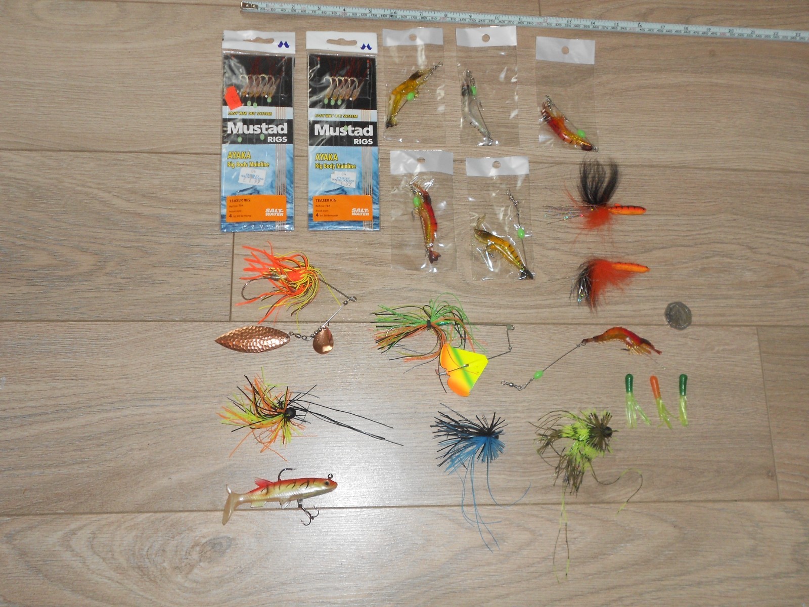 Bass Fishing Lures: Spin Baits,Shrimps,Teasers-Great Lot-Fishing Lures Joblot