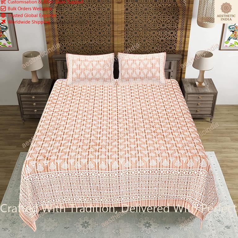Double Size Sheet Mandala Bedsheet With 2 Pillow Cover Doritos Design
