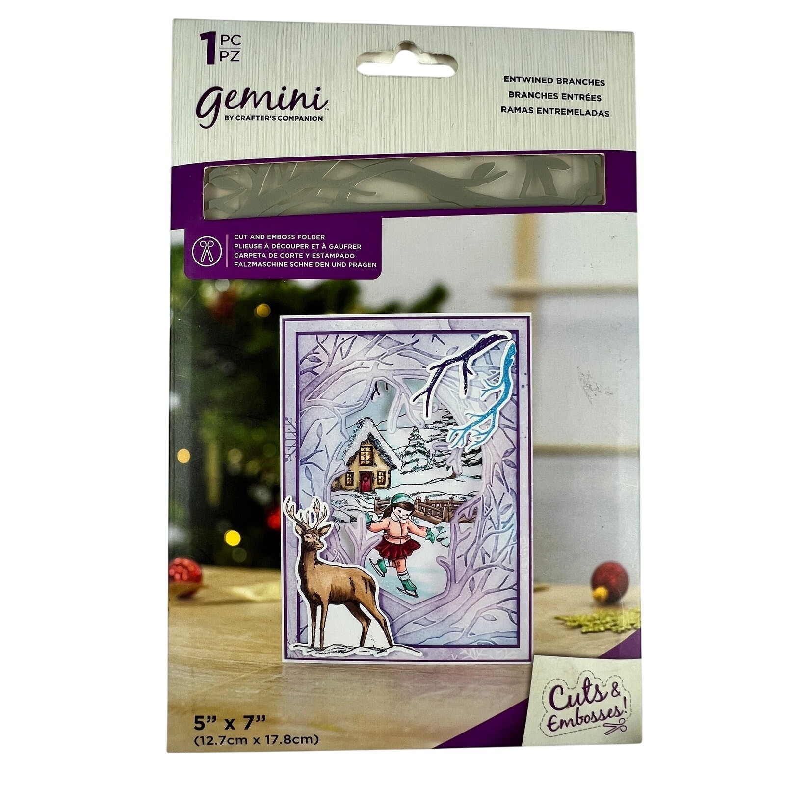 GEMINI Winter Scene Craft Bundle 3pc Dies Embossing Folder Cardmaking NEW