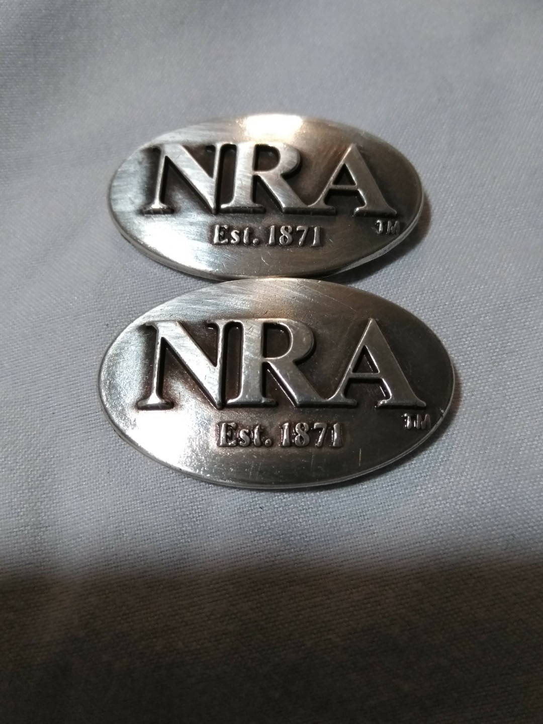 NRA National Rifle Association Lot of 2 Conchos with Screws 1 1/2" Wide