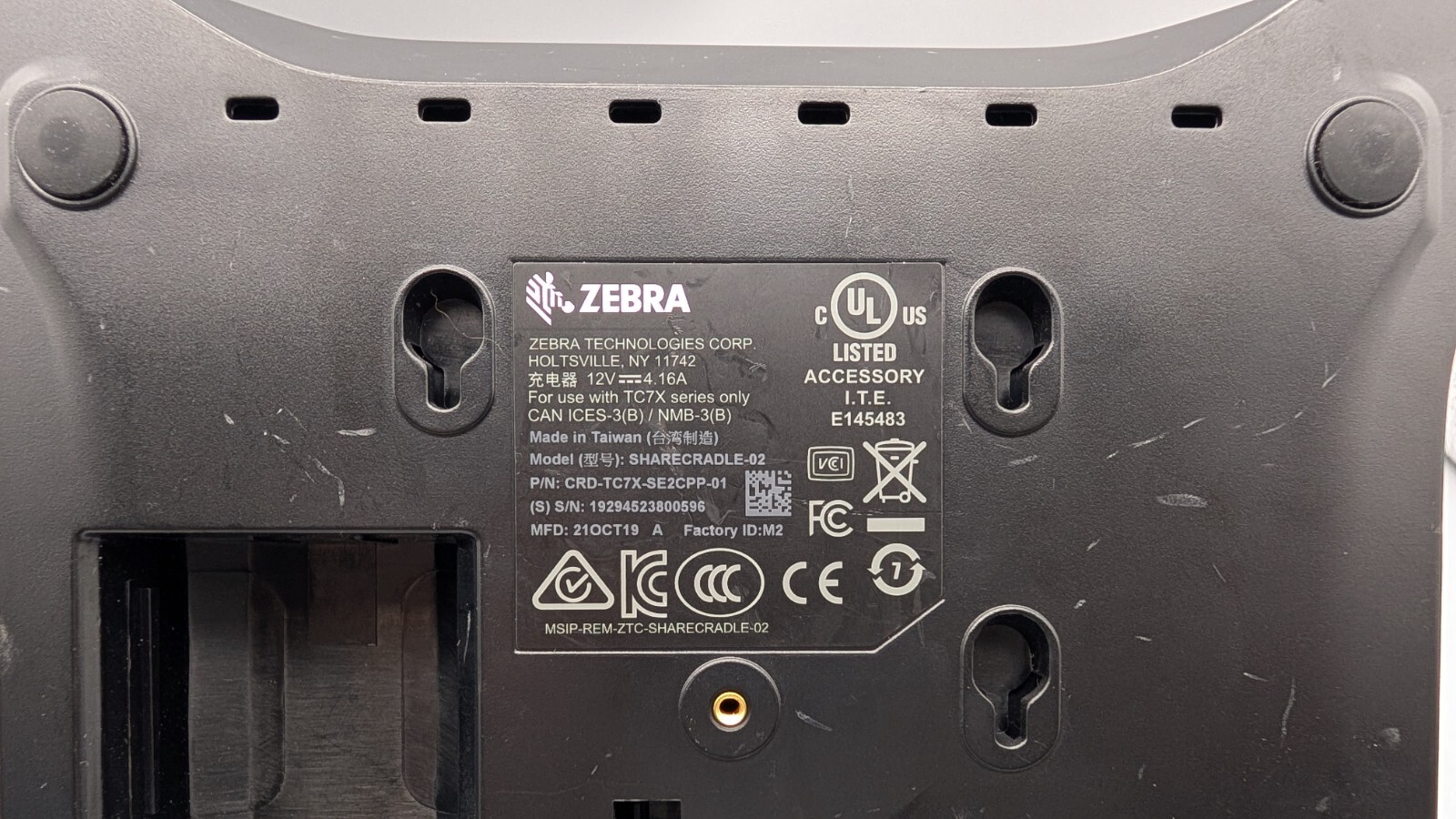 ZEBRA SHARECRADLE02 TC70/75 CRD-TC7X-SE2CPP-01 Charging Cradle w/ Power Supply