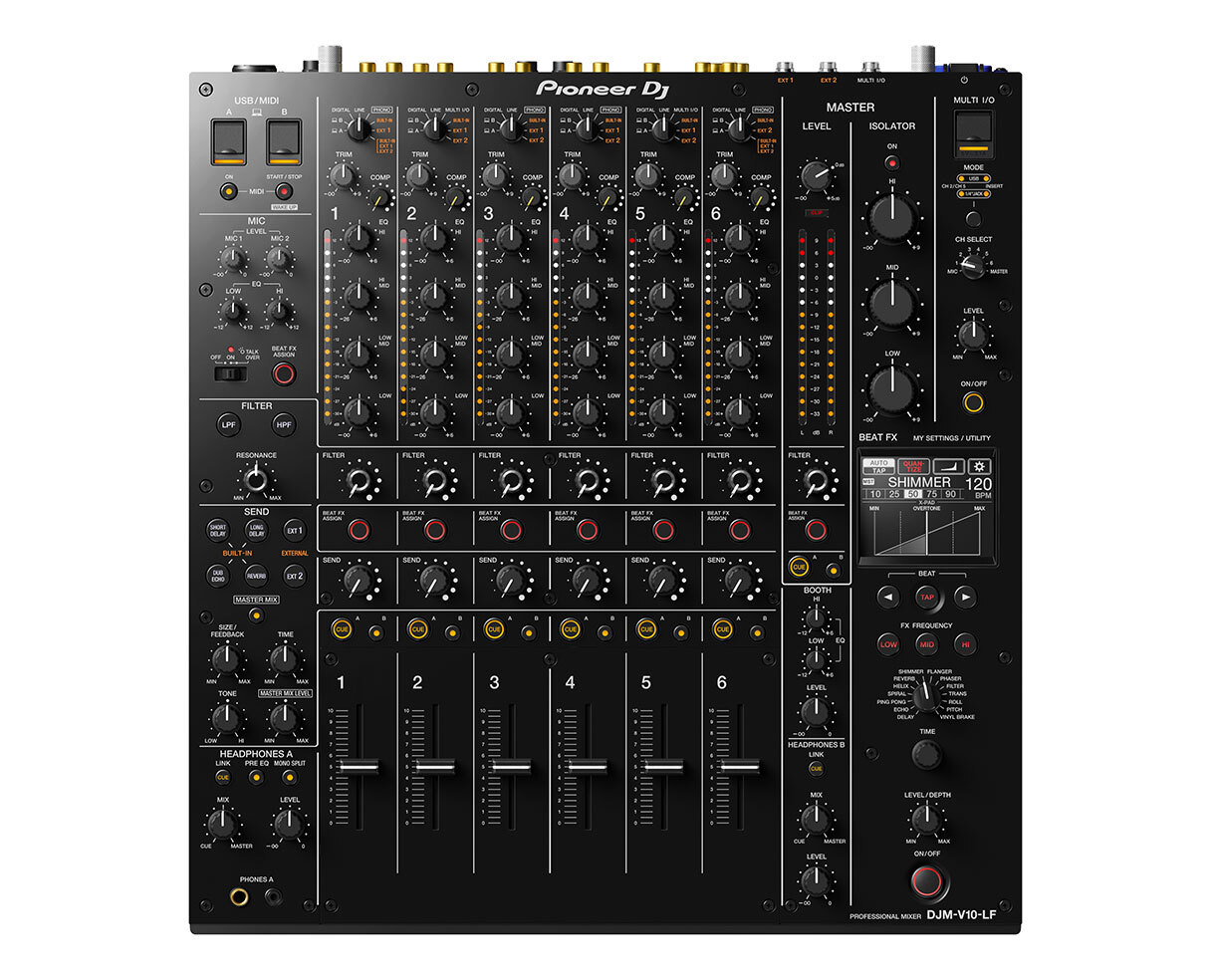 Pioneer DJ DJM-V10-LF 6-Chnl Professional DJ Mixer w/ Long Faders PROAUDIOSTAR