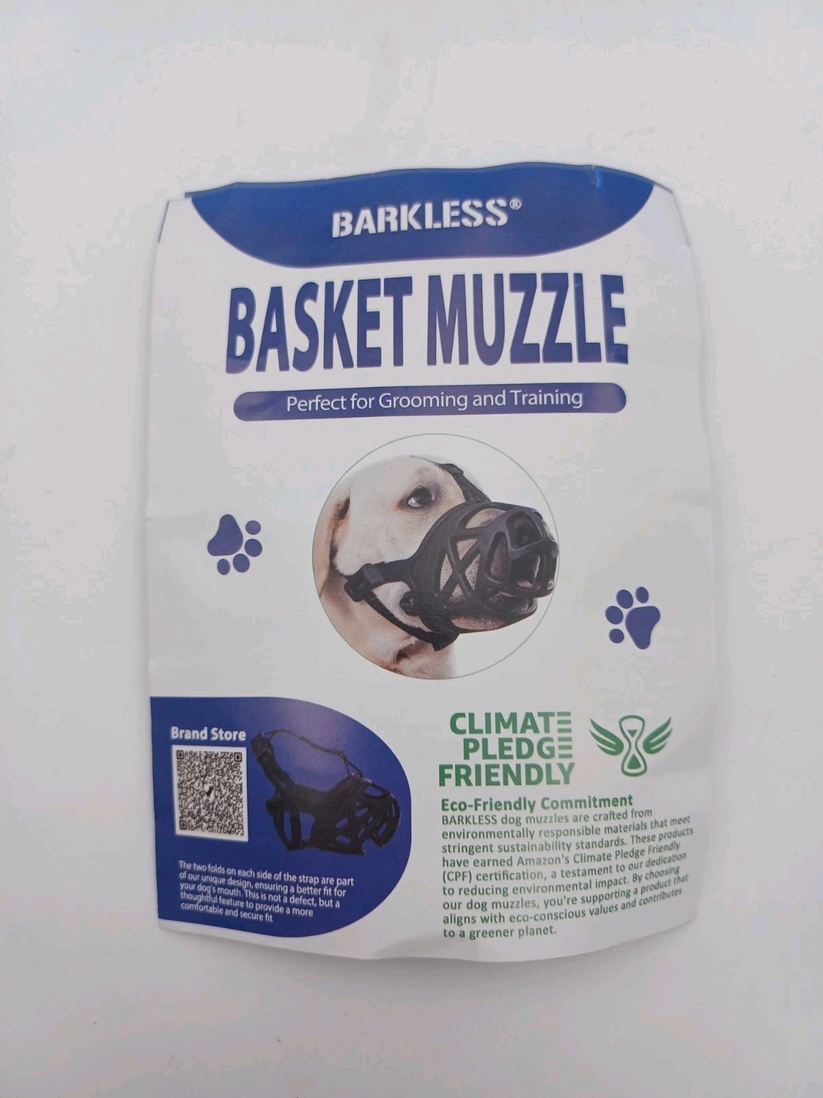 Barkless XL Basket Dog Muzzle – Black Cage Design w/ Adjustable Straps