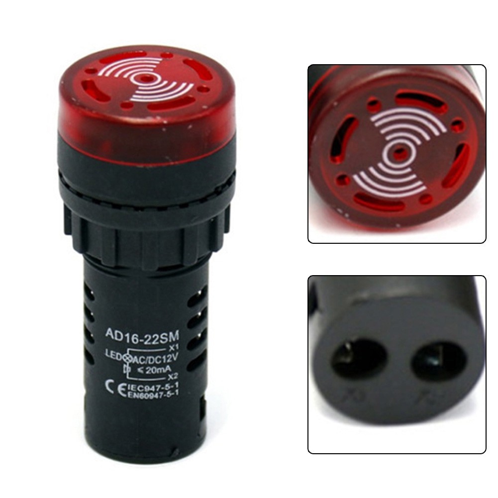 Voltage Compatibility AD1622SM Red Signal Light Alarm ACDC12V 24V 220V