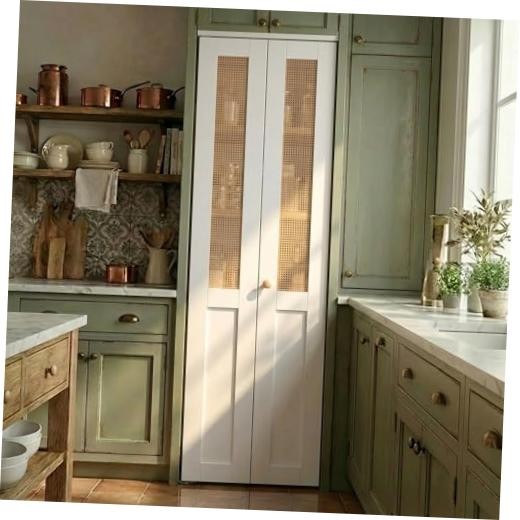 Rattan Bifold Closet Door for 24"x80" Opening Slab - 24" (12"x2) x 80"