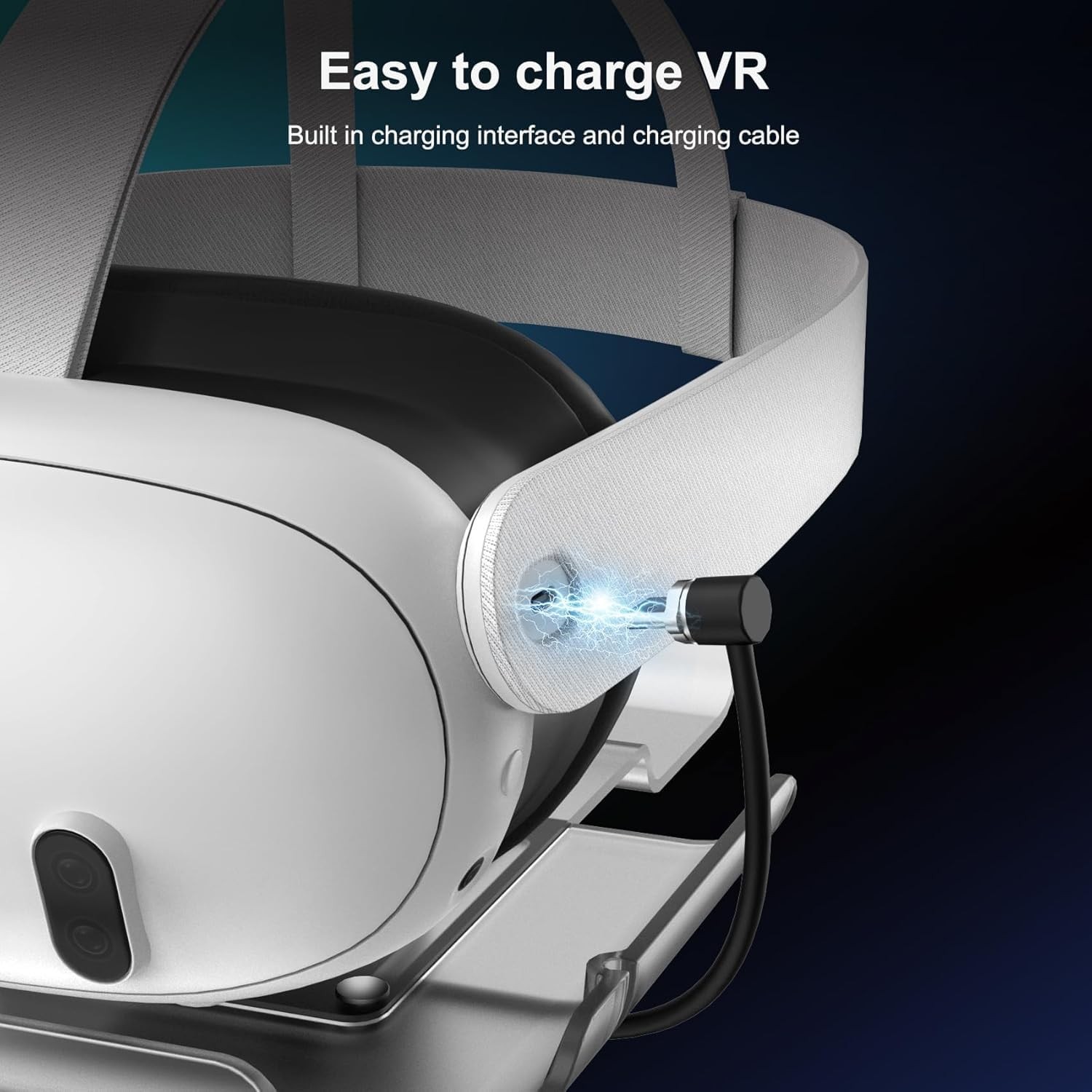 VR Charging Display Stand with LED Lights for Quest 3/3S/2 - Fast Dock