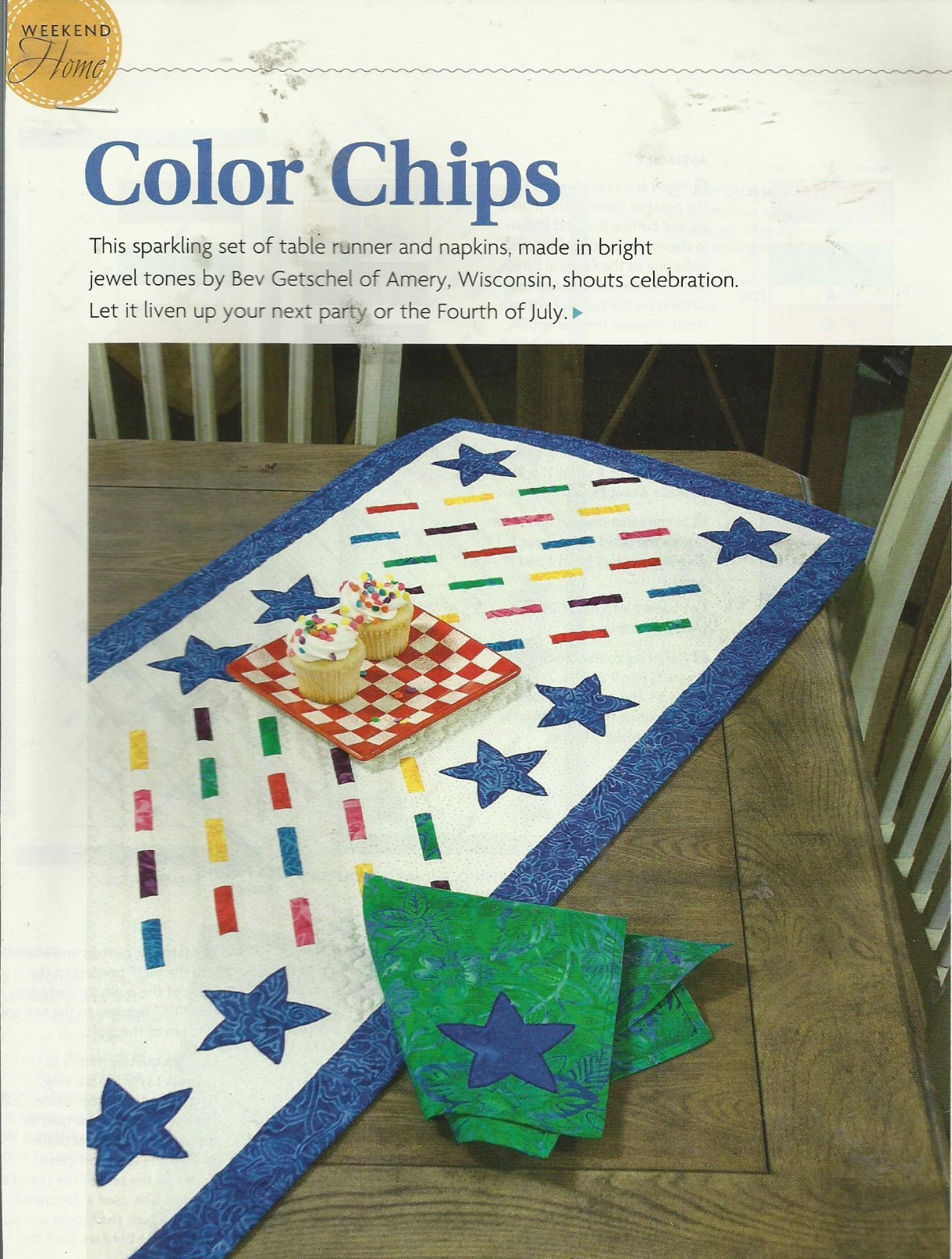 B0333  COLOR SHIPS RUNNER QUILT PATTERN/INSTRUCTIONS
