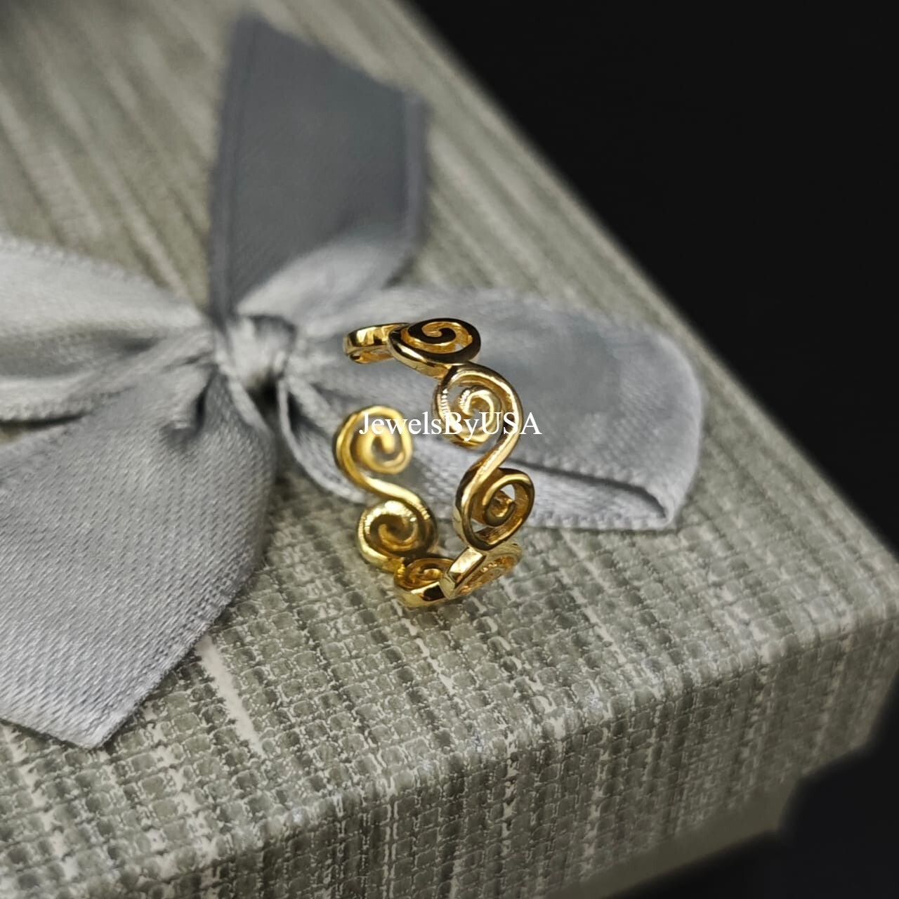 Women's Valentine's 925 SS Yellow Gold Plated Solid Metal Toe Ring
