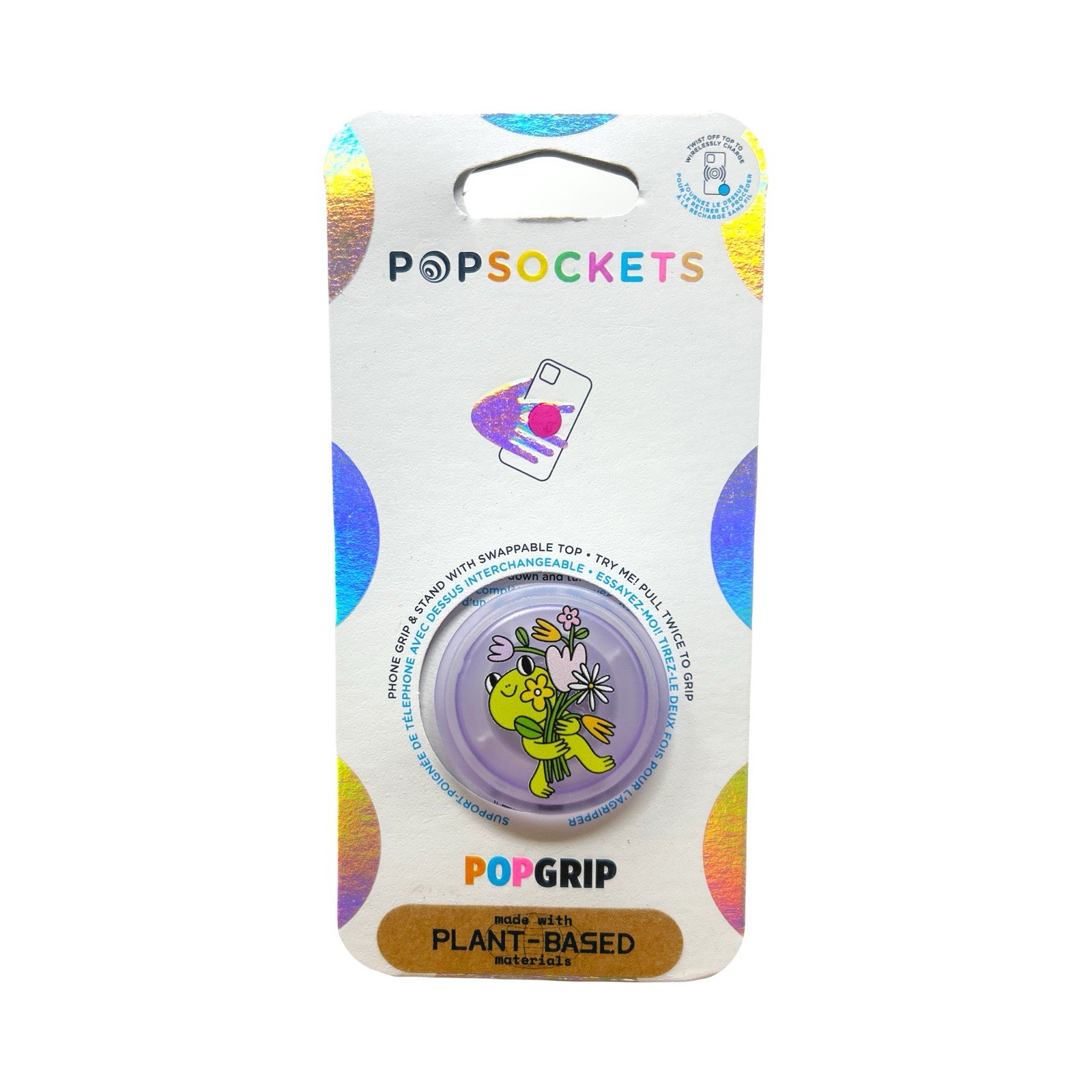 PopSockets PopGrip Premium Phone Grip & Stand - Flower Frank Translucent