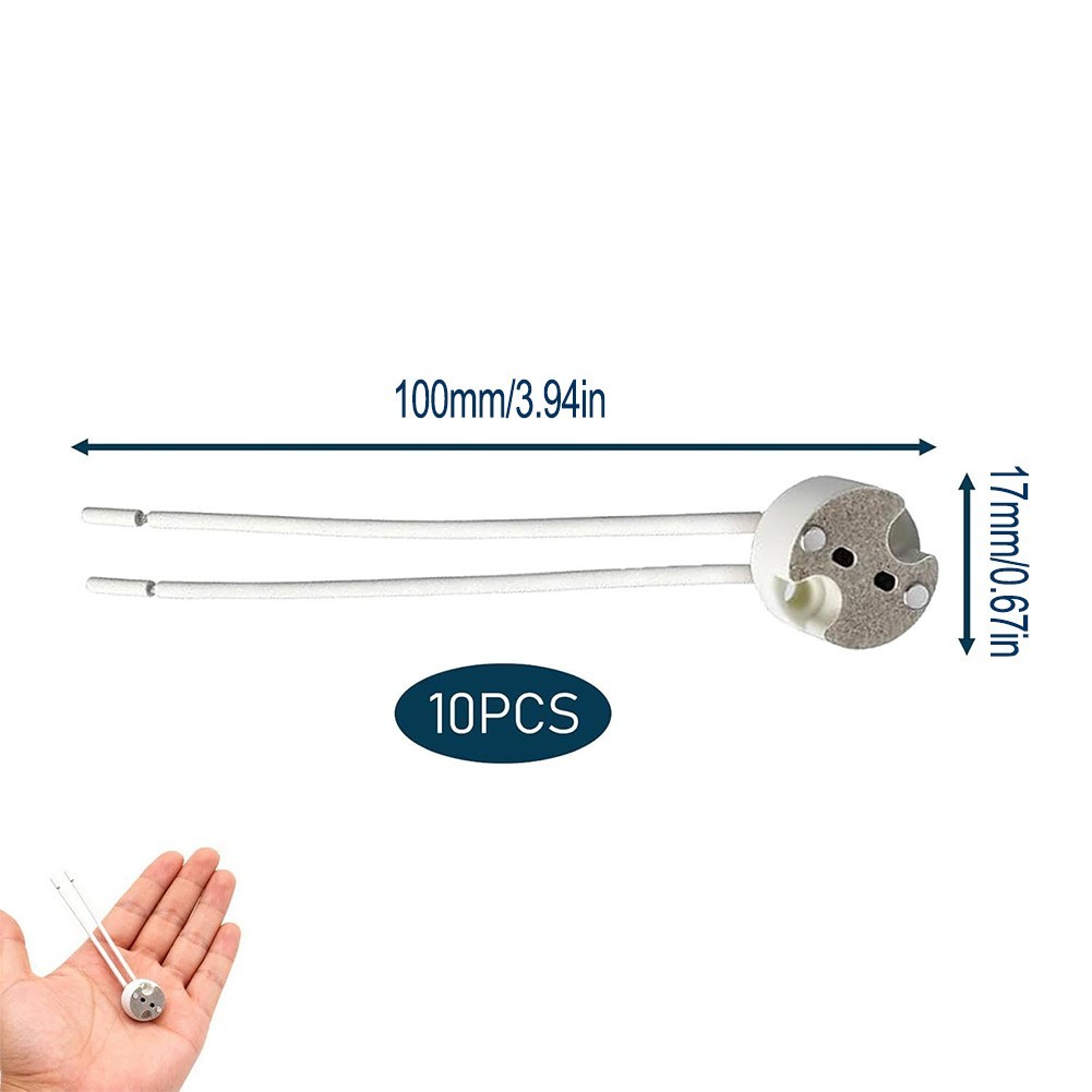 GU5.3 Socket Pack 10pcs MR16 Lamp Holder For 12V LED Halogen Compatible