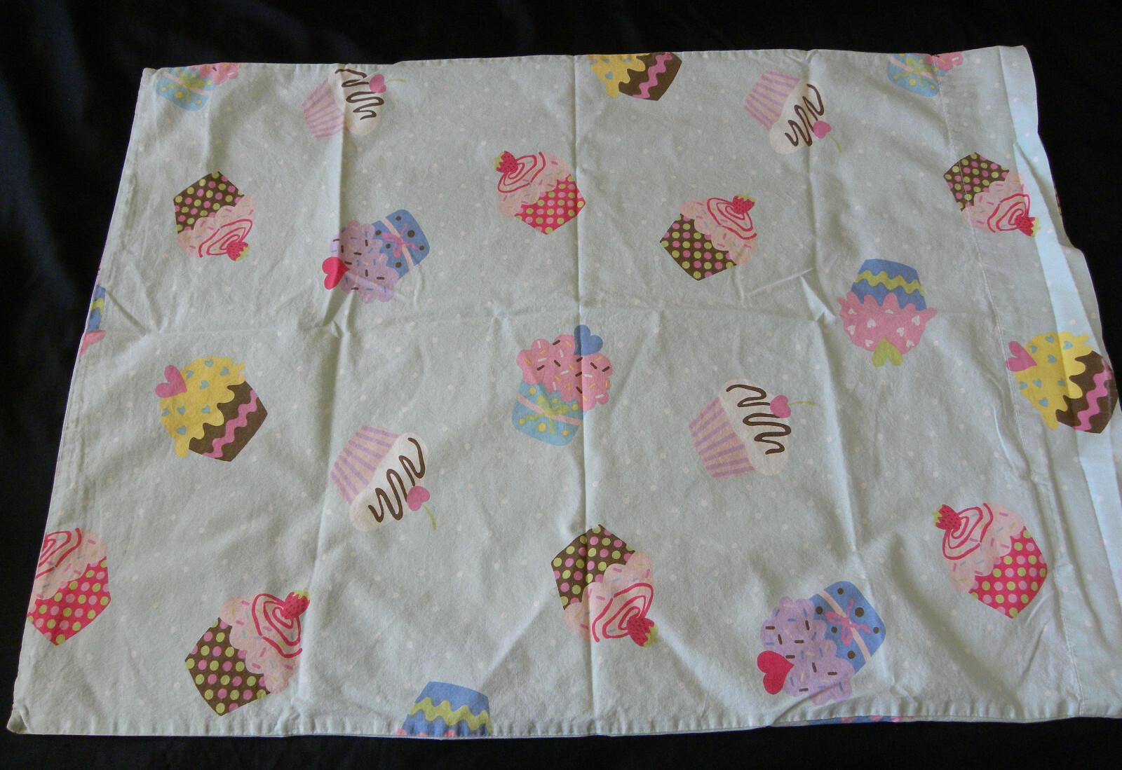 The Company Kids Standard Cupcake Pillowcase Whimsical Blue Pink Purple Sweets