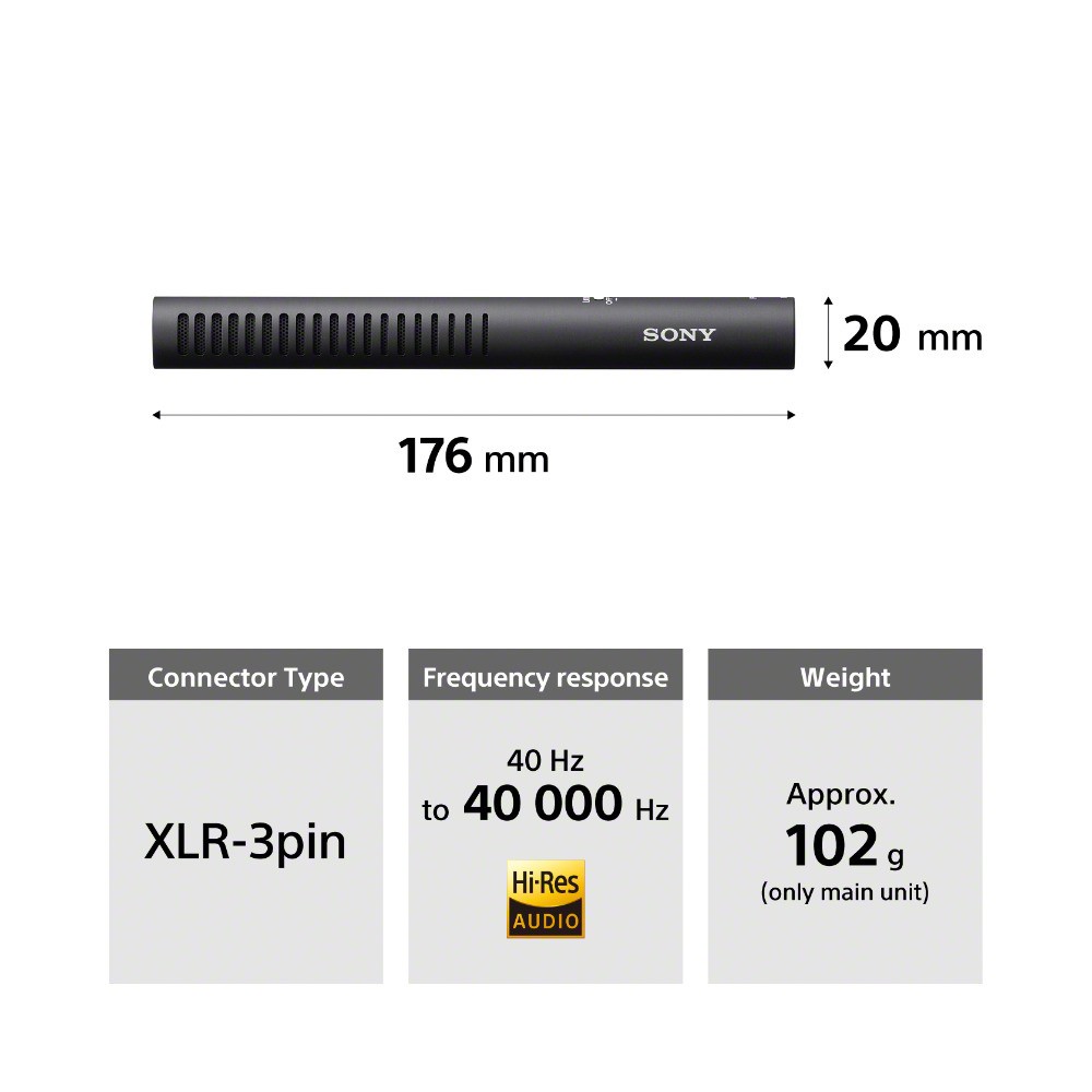 Sony ECM-778 Shotgun Microphone Compact Design (Black)