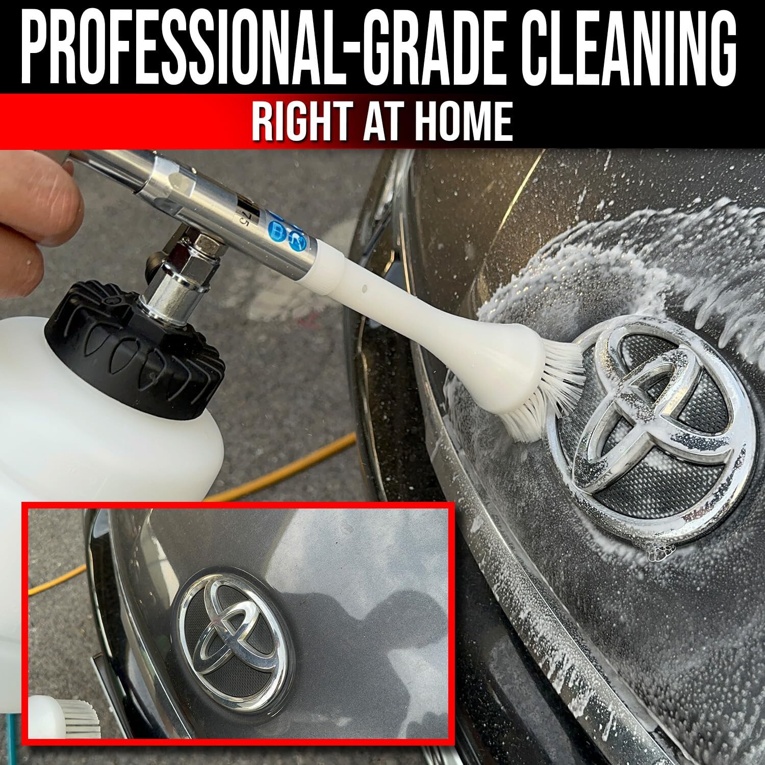 LE LEMATEC Car Cleaning Gun with Brush - High-Pressure Car Interior Cleaning ...