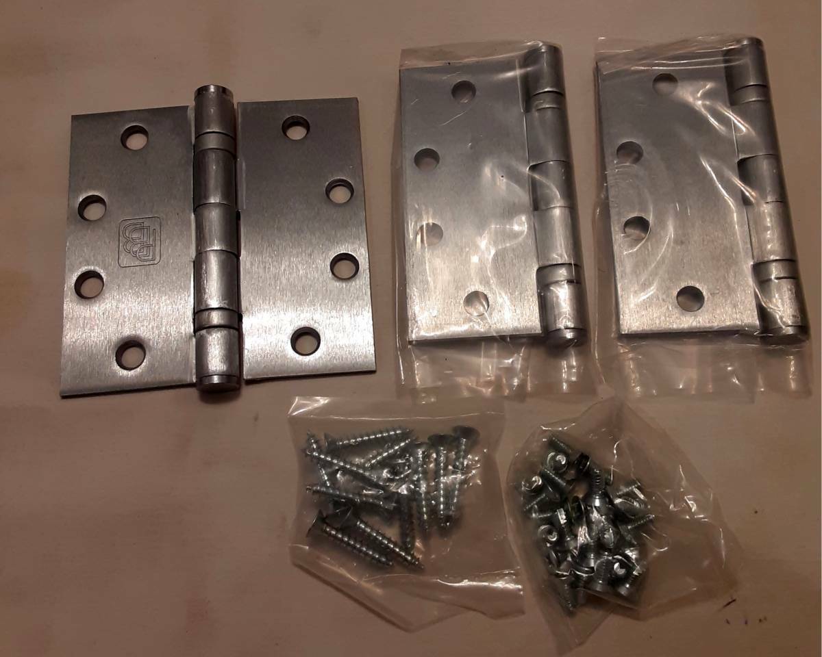 Door Hinges World Class (3)  4.5 X 4.5 Satin Chrome. PBB BB81. NEW Free shipping