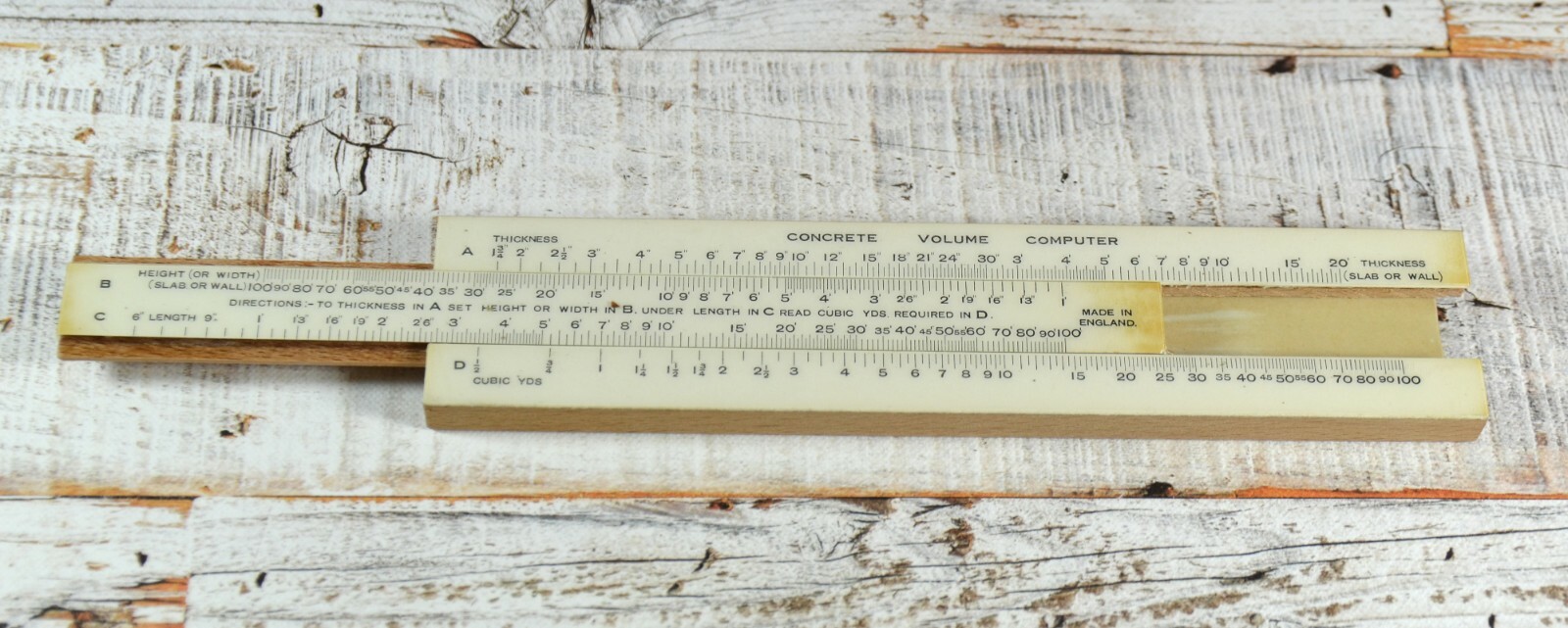 Vintage Concrete Volume Computer / Slide Rule Ready Mixed Concrete